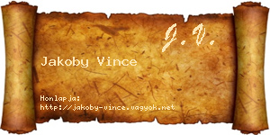 Jakoby Vince névjegykártya